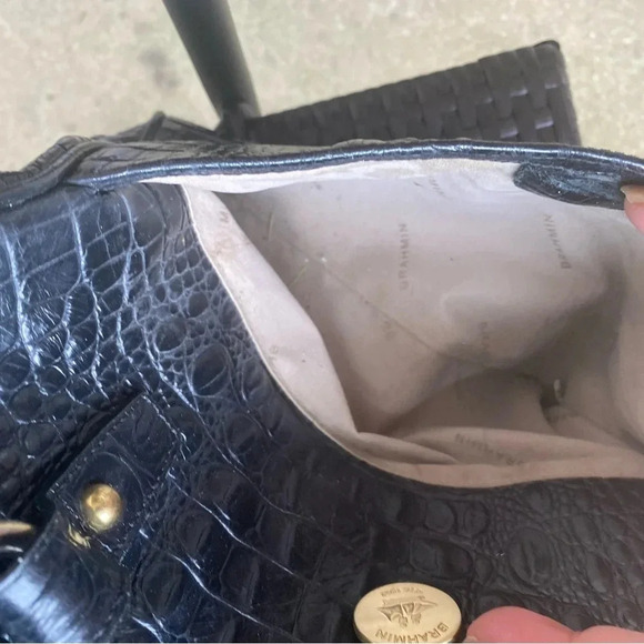 Brahmin Croc Embossed Tote Bag, Black - Picture 17 of 17